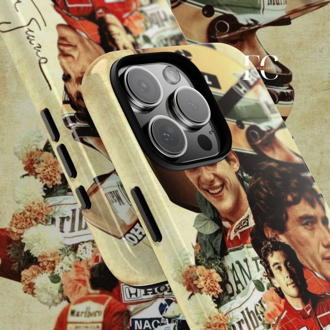 iPhone Case - Ayrton Senna Racing Tough Phone Cover, Motorsport Gift, Sports Fan Accessory, Formula 1 Racing, Car Enthusiast Present