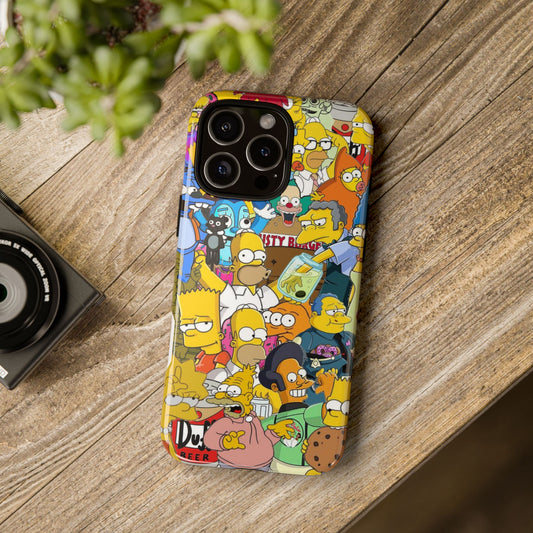 iPhone Case, Simpsons Patterned Tough Phone Cover, Cartoon Character Protective Shell, Geek Gift, Customizable Personalized Accessory