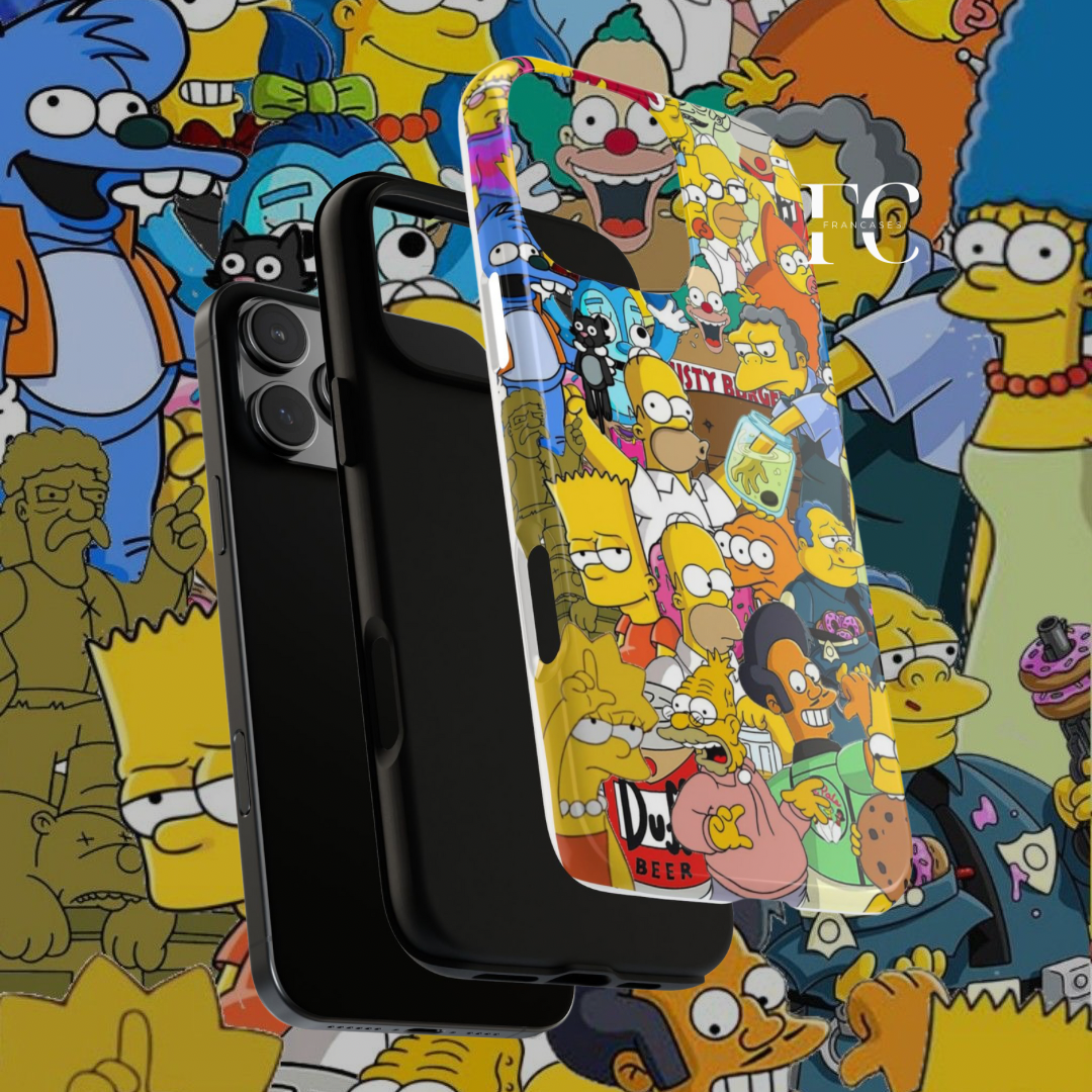 iPhone Case, Simpsons Patterned Tough Phone Cover, Cartoon Character Protective Shell, Geek Gift, Customizable Personalized Accessory