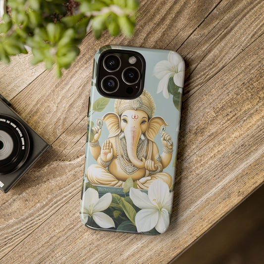 Ganesha iPhone Case - Protective Phone Cover, Hindu Elephant Deity Tough Case, Spiritual Phone Accessories, Unique Gift for Yoga Lovers,
