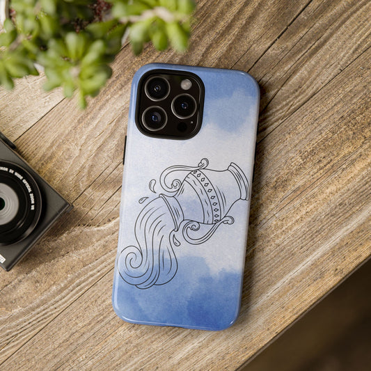Aquarius iPhone Case, Zodiac Tough Case, Astrology Phone Cover, Water Bearer Sign, Horoscope Gift, Protective Tech Accessory