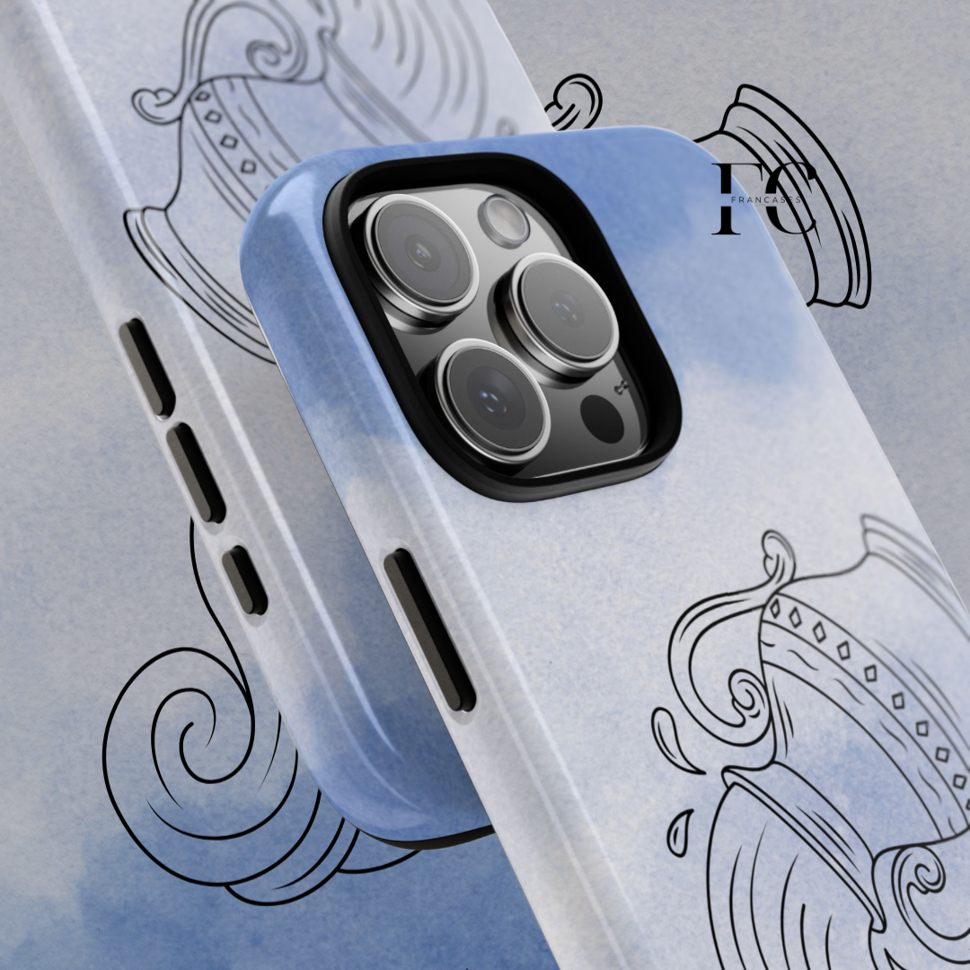Aquarius iPhone Case, Zodiac Tough Case, Astrology Phone Cover, Water Bearer Sign, Horoscope Gift, Protective Tech Accessory