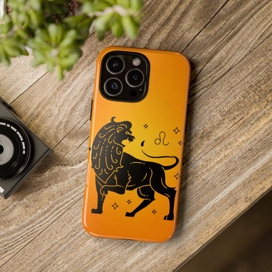 Leo Zodiac Sign Tough iPhone Case, Astrology Protective Phone Cover, Lion Horoscope Gift, Rugged Phone Shell, Hard Protective Case