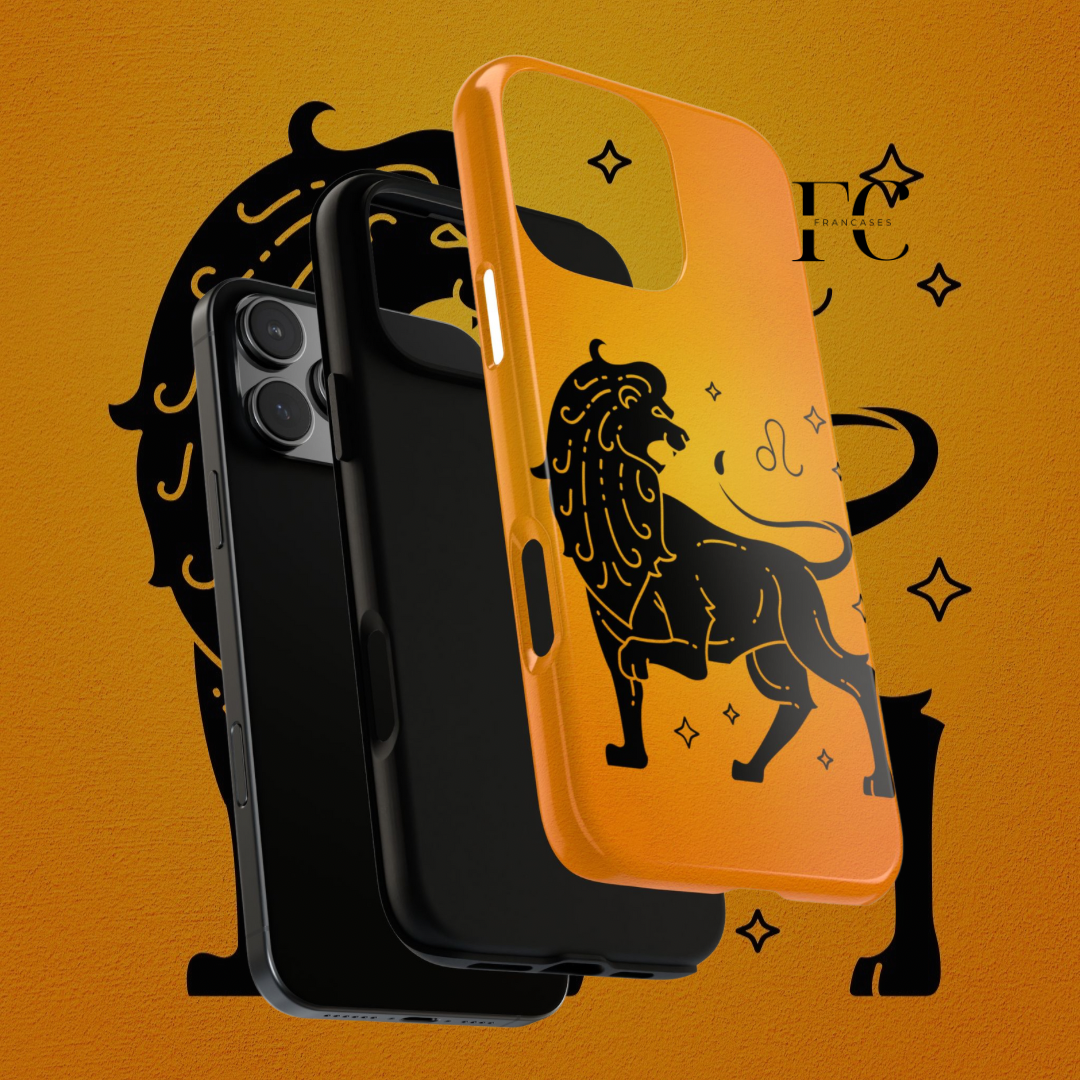 Leo Zodiac Sign Tough iPhone Case, Astrology Protective Phone Cover, Lion Horoscope Gift, Rugged Phone Shell, Hard Protective Case
