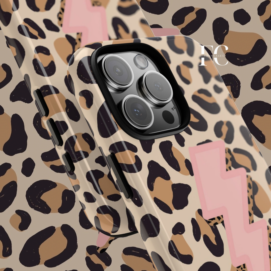 Tough Cases, iPhone Case, Pink Lightning, Tigress Pattern, Protective Cover, Phone Accessories