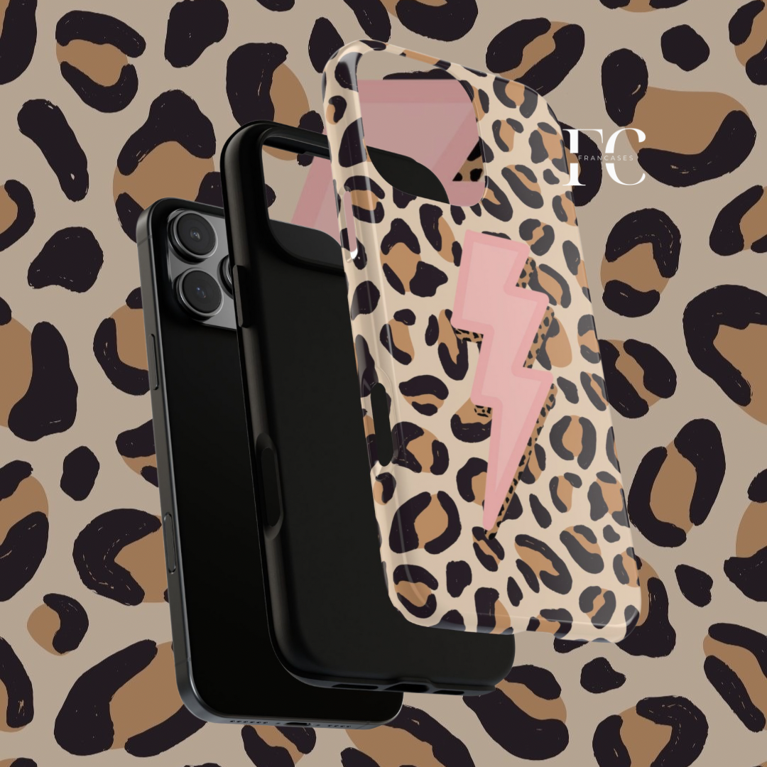 Tough Cases, iPhone Case, Pink Lightning, Tigress Pattern, Protective Cover, Phone Accessories